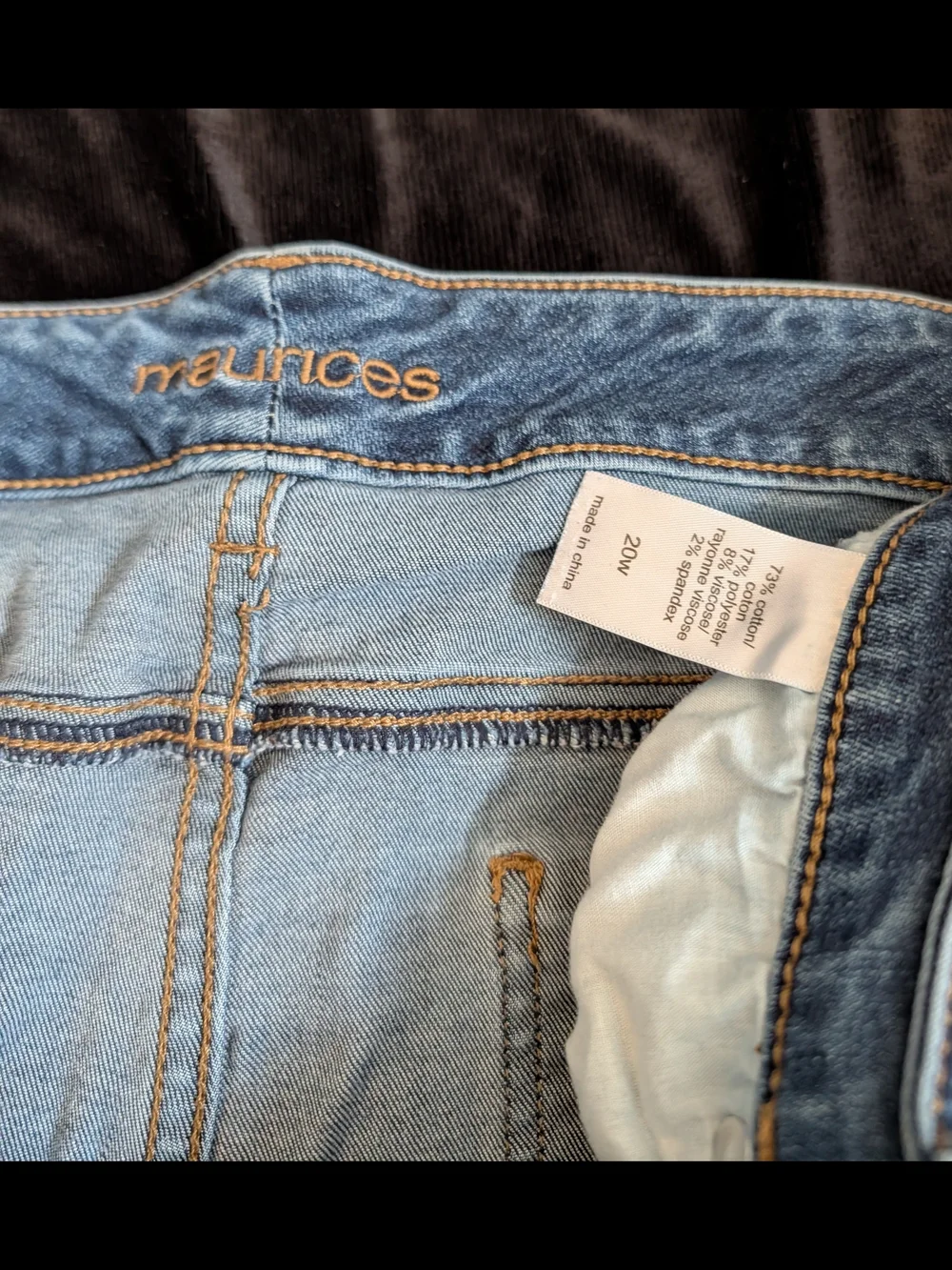 Maurices Light Blue Distressed Boyfriend Jeans with Rolled Cuffs - Picture 4 of 4